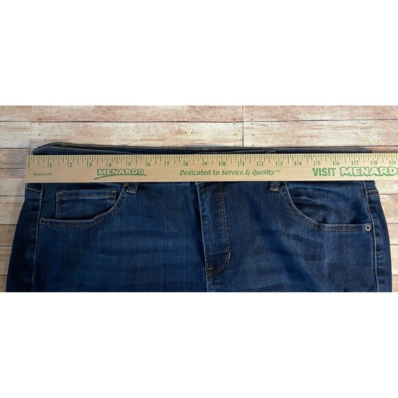 Stitch Star Floral Embroidered Cuff Jeans 90’s Y2K Straight Cropped Size 16 - Picture 3 of 6